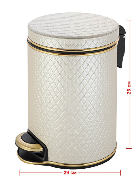 Ведро для мусора бежевое 5 л GERALIS V-NCLG-B Ведро для мусора бежевое 5 л GERALIS V-NCLG-B