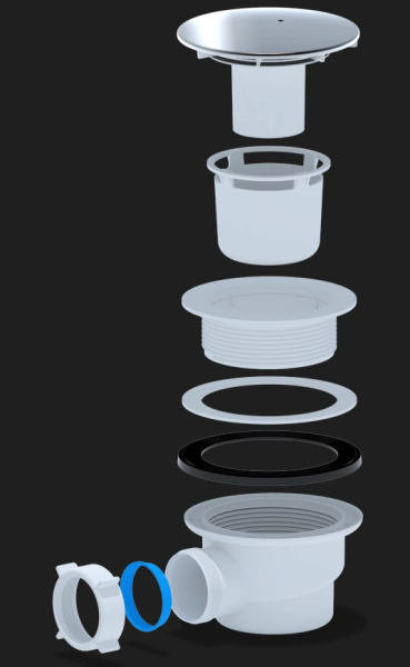 Сифон для душевого поддона 1 1/2"х90, h 65 ANI E320C, хром Сифон для душевого поддона 1 1/2"х90, h 65 ANI E320C, хром