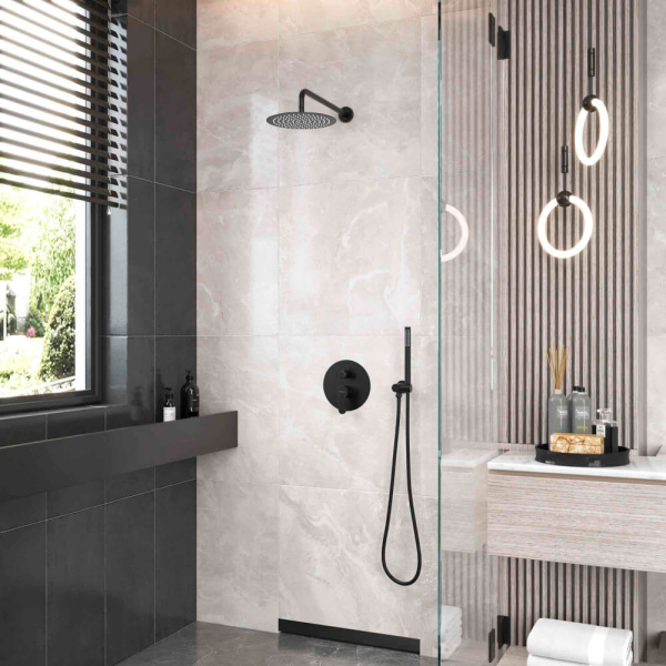 Душевой комплект 3в1 Berges Ventas 2R 073004 черный матовый Душевой комплект 3в1 Berges Ventas 2R 073004 черный матовый