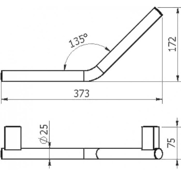 Поручень изогнутый Langberger 28056B Поручень изогнутый Langberger 28056B