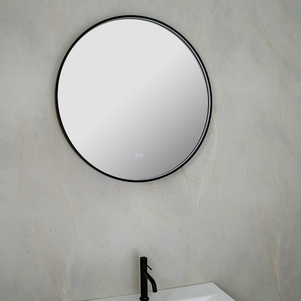 Зеркало с подсветкой AVS AZ 80 см, антипар, черное матовое Зеркало с подсветкой AVS AZ 80 см, антипар, черное матовое